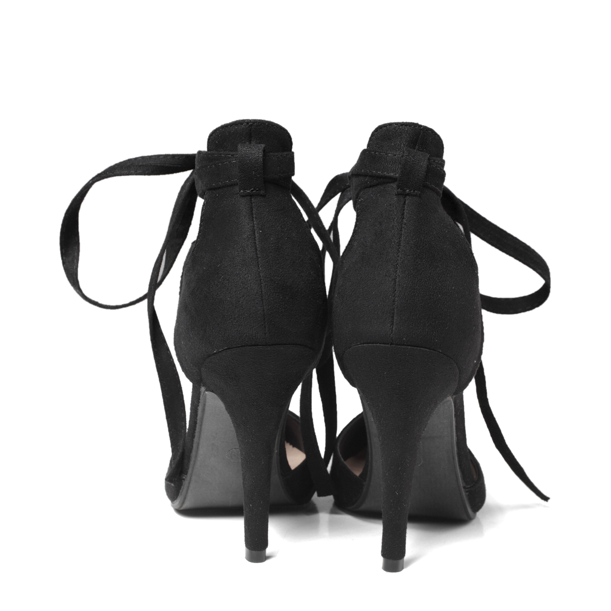 ribbon strap women's high heels back view