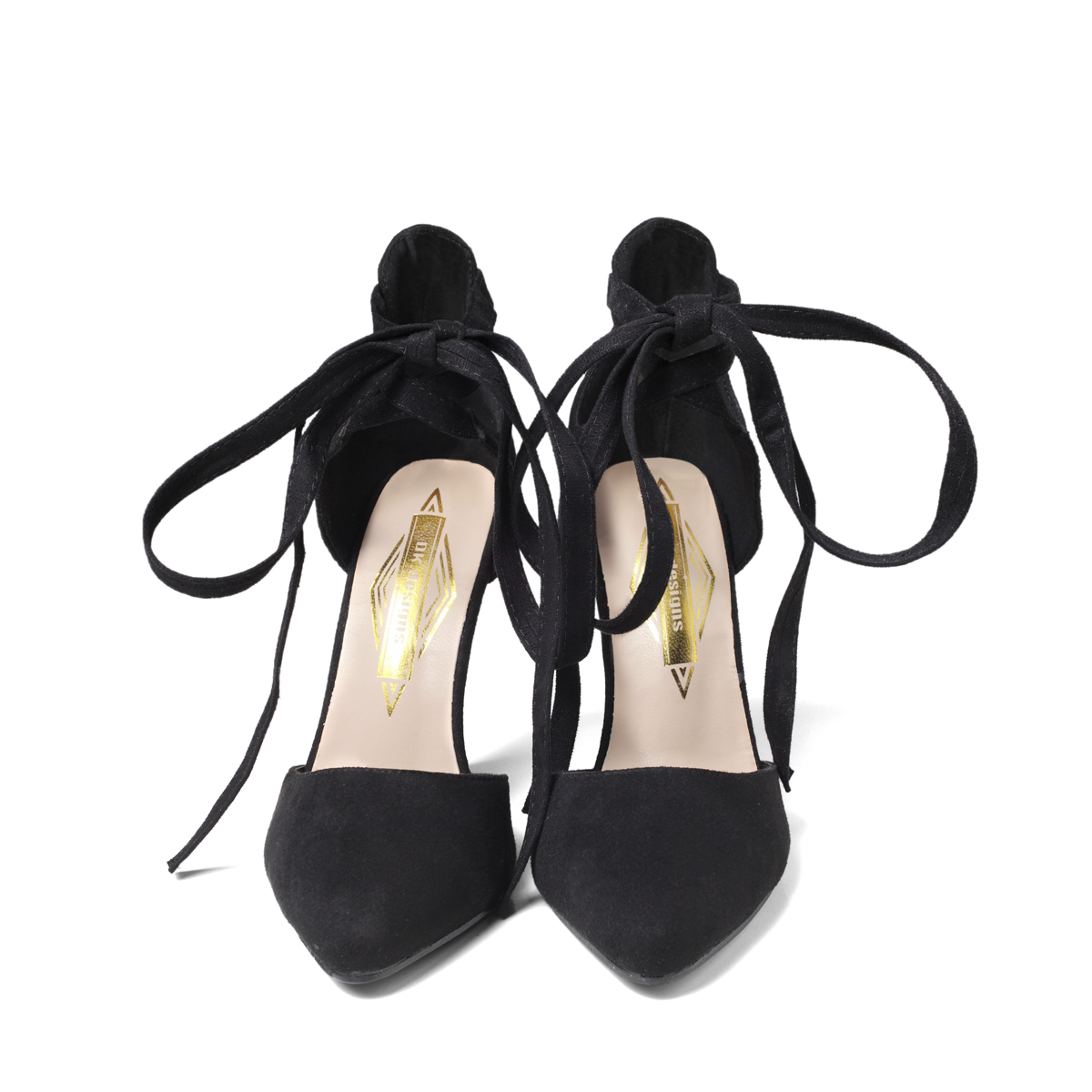 ribbon strap women's high heels front view